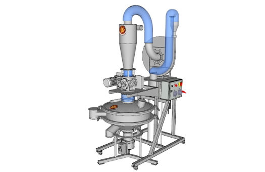 Transfert pneumatique complet sur tamiseur vibrant aspiration-farine