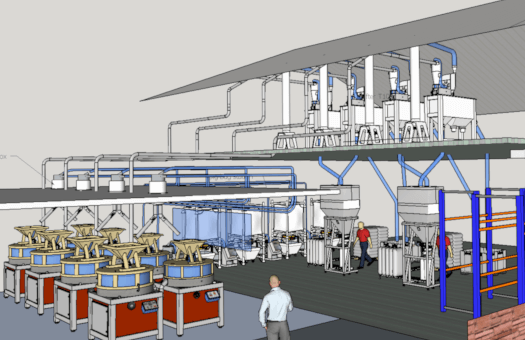 Etude d'une belle installation clé en main avec 8 moulin PRO100, du blé brut à l'ensachage de farines Etude d'une belle installation clé en main avec 8 moulin PRO100, du blé brut à l'ensachage de farines